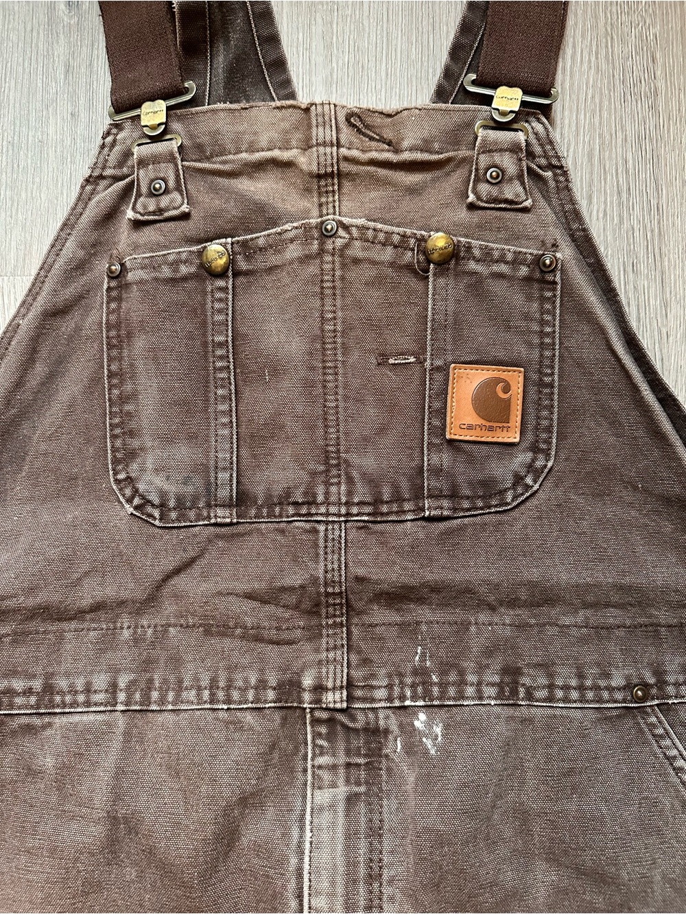 Vintage Carhartt Men's Brown Duck Bib Overalls